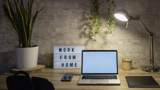 télétravail, ordinateur, maison